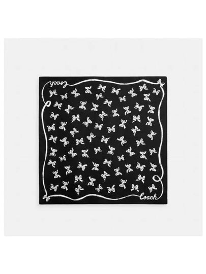 Bow Print Silk Bandana Black - COACH - BALAAN 2