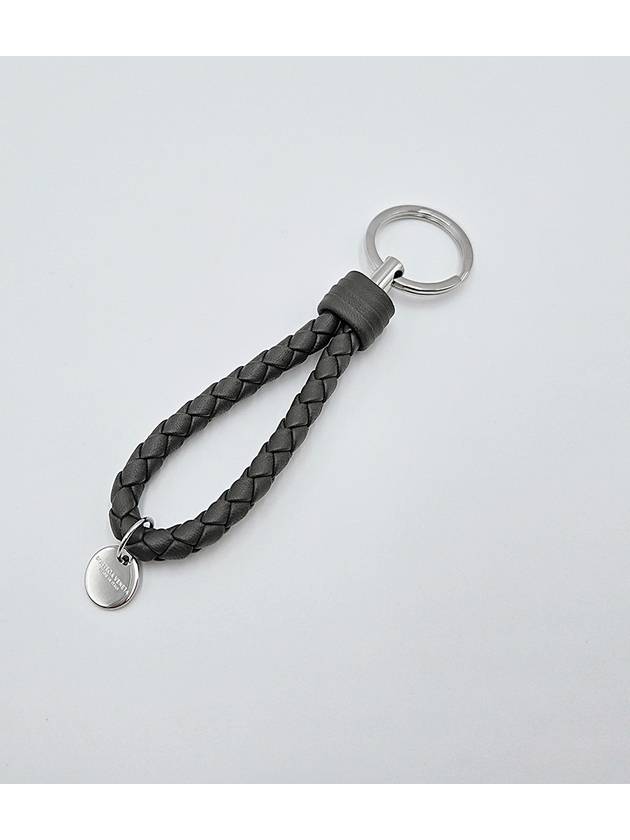 Intrecciato Leather Key Holder Grey - BOTTEGA VENETA - BALAAN 3