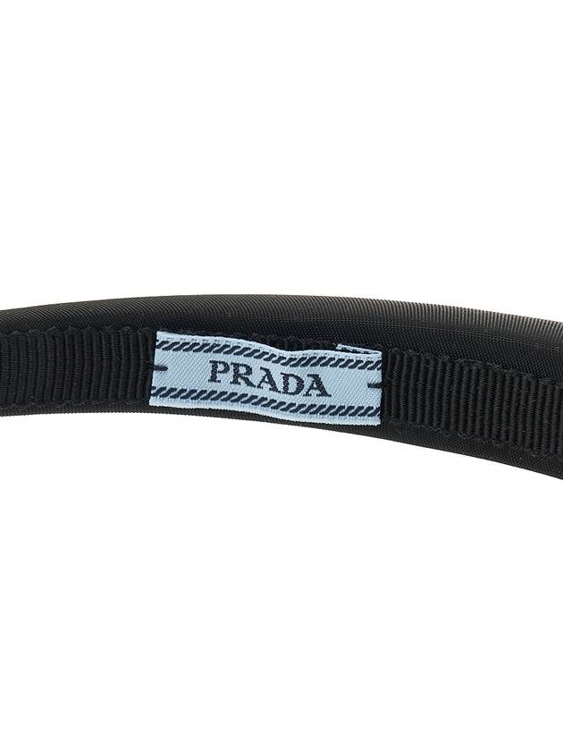 Triangle Logo Re-nylon Headband Black - PRADA - BALAAN 8