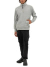 Diagonal Raised Fleece Half Zipped Sweatshirt Grey - CP COMPANY - BALAAN 3