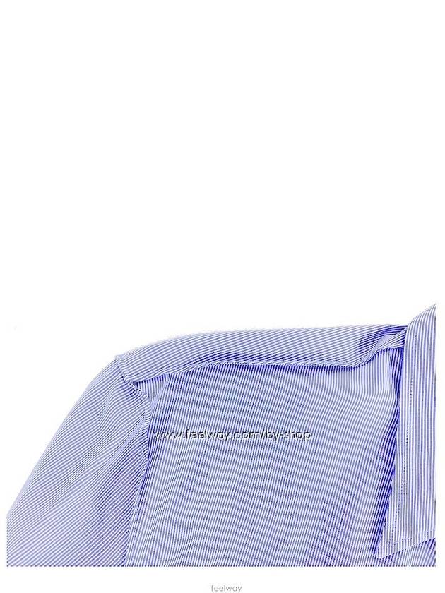 Backstitch Striped Long Sleeve Shirt Blue - MAISON MARGIELA - BALAAN.