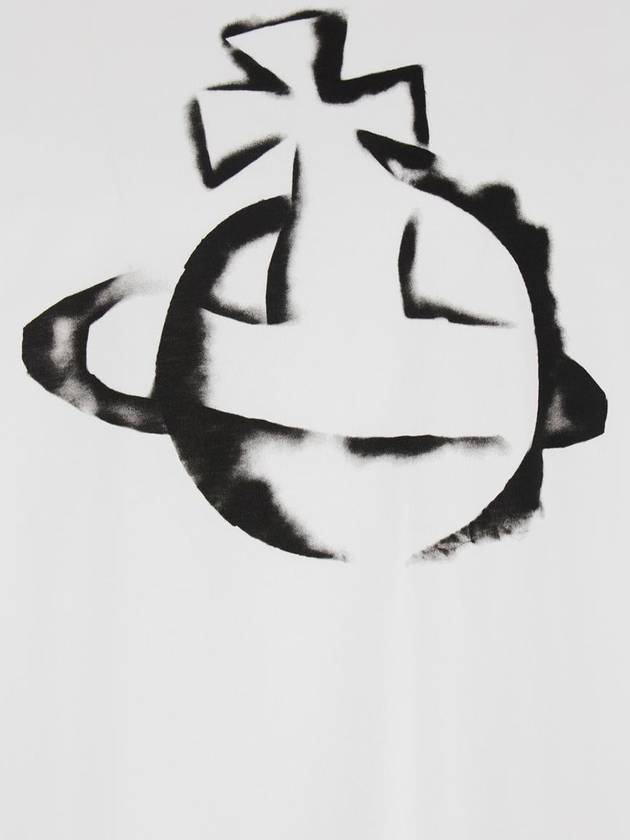 White Crewneck T-Shirt With Maxi Orb Logo Print On The Front In Cotton Man - VIVIENNE WESTWOOD - BALAAN 3