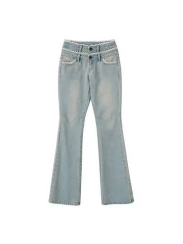 double waist boot cut denim vintage ice - SCULPTOR - BALAAN 1