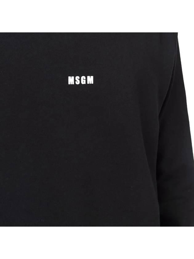 Micro Logo Print Cotton Sweatshirt Black - MSGM - BALAAN 5