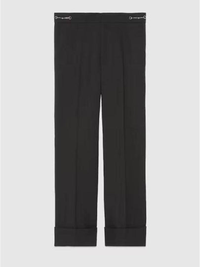 Horsebit Metal Detail Straight Pants Black - GUCCI - BALAAN 2