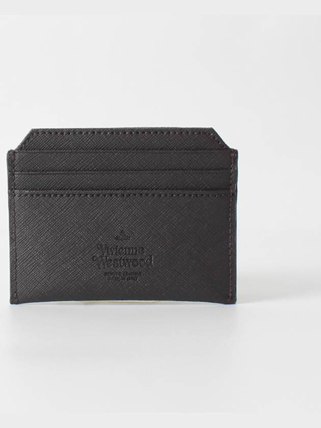 Saffiano Slim Card Wallet Smoke Grey - VIVIENNE WESTWOOD - BALAAN 3