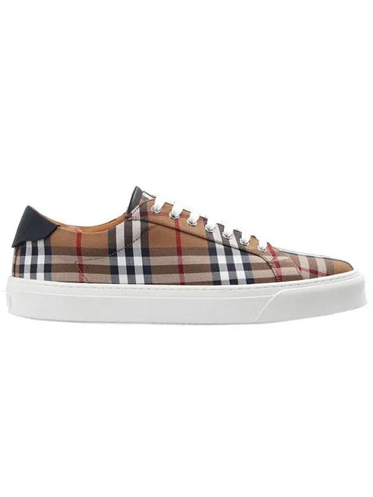 Vintage Check Cotton Leather Sneakers Brown - BURBERRY - BALAAN 2