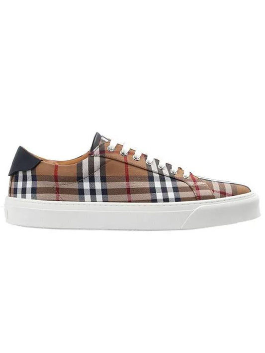 Vintage Check Cotton Leather Low Top Sneakers Brown - BURBERRY - BALAAN 2