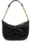 Marmont Small Leather Shoulder Bag Black - GUCCI - BALAAN 4