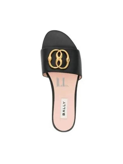 Metal Logo Slippers Black - BALLY - BALAAN 2