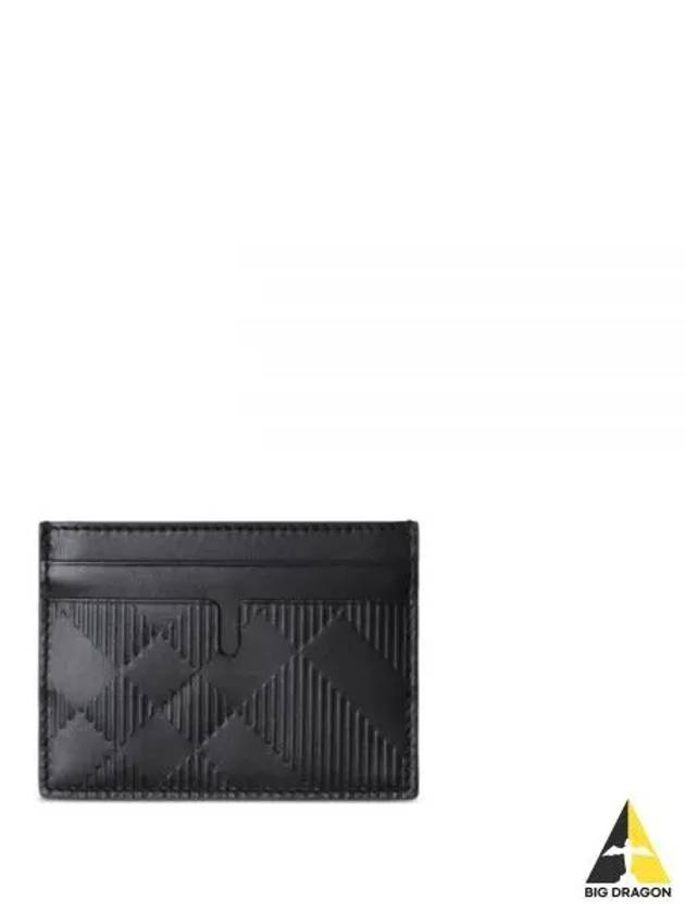 Checked Leather Card Wallet Black - BURBERRY - BALAAN 2