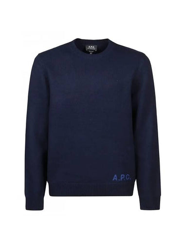 Edward Embroidered Logo Knit Top Navy - A.P.C. - BALAAN 1