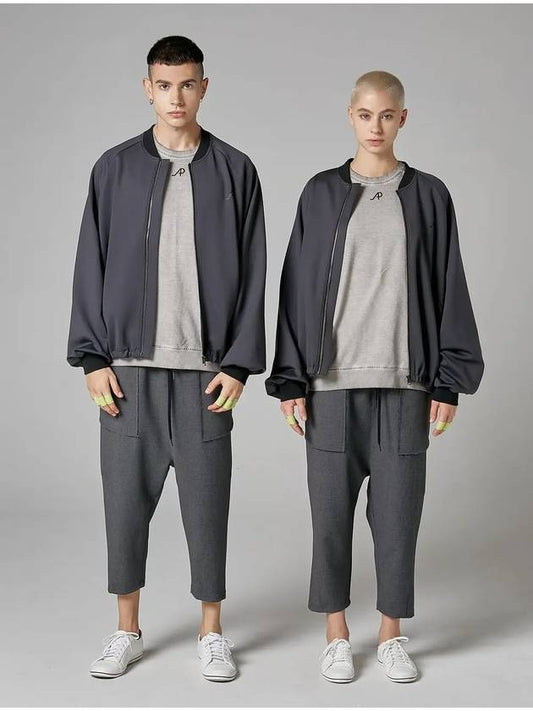 AU02PT02 Crop baggy pantsMelange gray - ATHPLATFORM - BALAAN 2