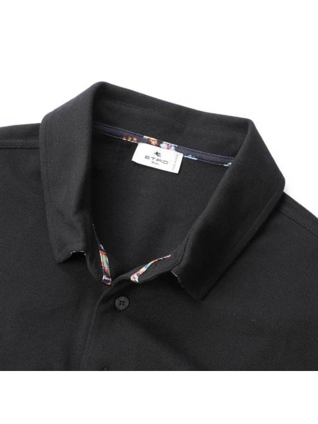 Cotton Polo Shirt Black - ETRO - BALAAN 3