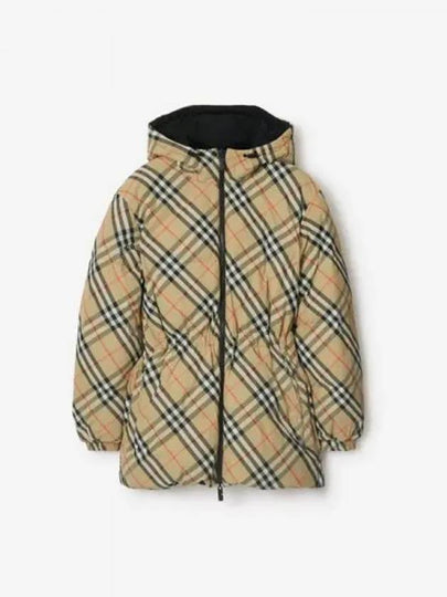 Check Drawcord Waist Reversible Down Padding Sand - BURBERRY - BALAAN 2