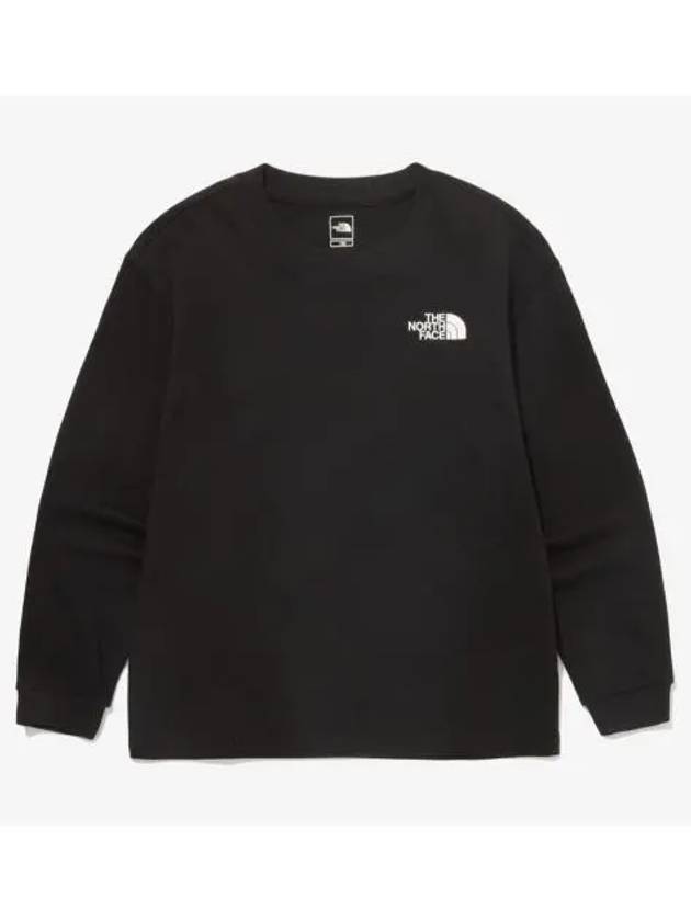 The North Face KIDS High Mountain Long Sleeve Round Tee NT7TQ50T BLK - THE NORTH FACE - BALAAN 1