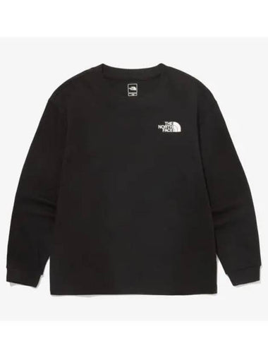 The North Face KIDS High Mountain Long Sleeve Round Tee NT7TQ50T BLK - THE NORTH FACE - BALAAN 1