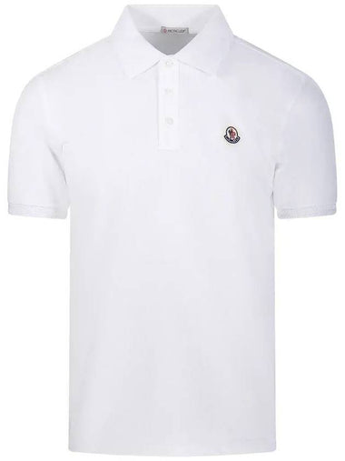 Logo Patch Short Sleeve Polo Shirt White - MONCLER - BALAAN 1