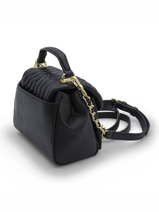 Agynis Black Gold Leather Crossbody Quilted Design Flap Shoulder Bag - KARL LAGERFELD - BALAAN 3