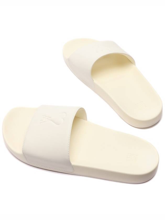 Embossed Heart Logo Slippers Offwhite - AMI - BALAAN 7