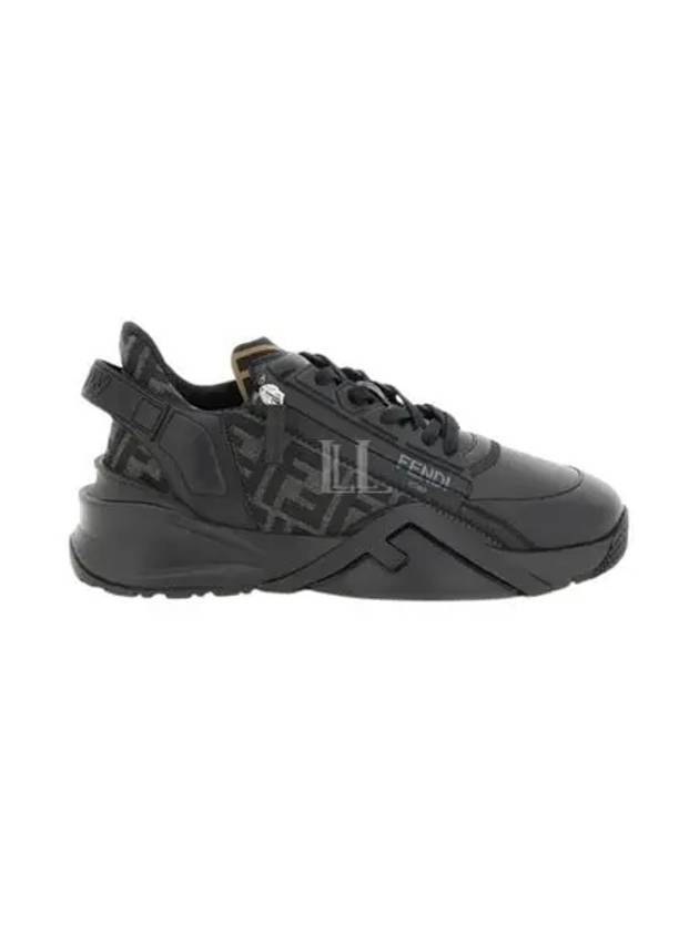 Flow FF Jacquard Leather Running Low Top Sneakers Black - FENDI - BALAAN 2