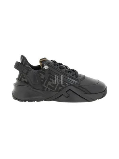 Flow FF Jacquard Leather Running Low Top Sneakers Black - FENDI - BALAAN 2