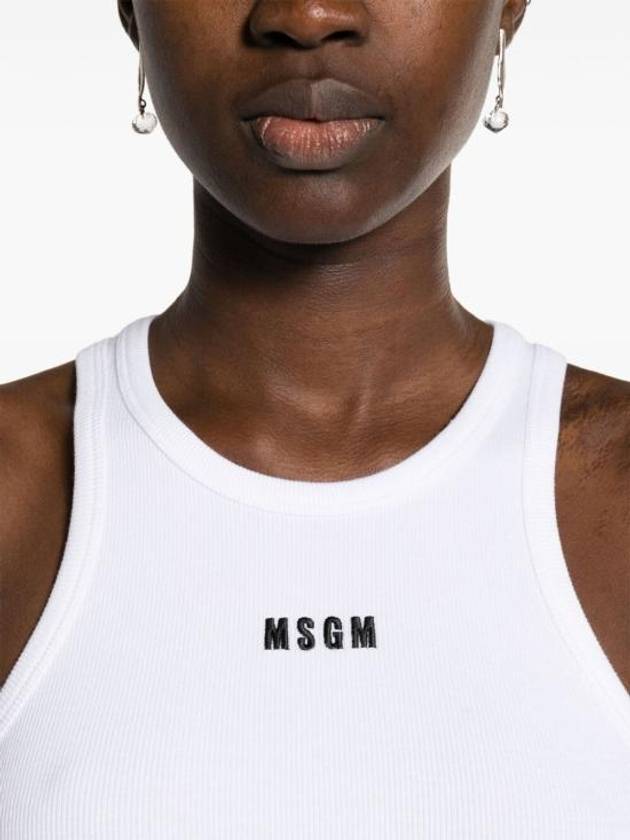 Embroidered Logo Sleeveless White - MSGM - BALAAN 4