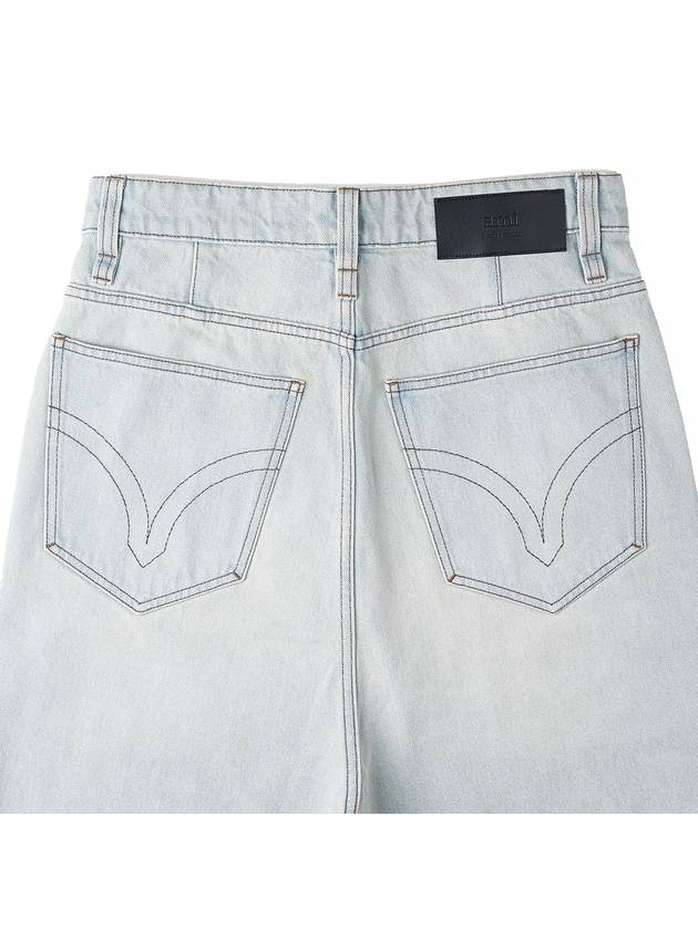 Alex Denim Bermuda Shorts Light Blue - AMI - BALAAN 7