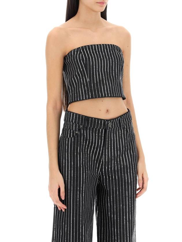 cropped top with sequined stripes - ROTATE - BALAAN 2