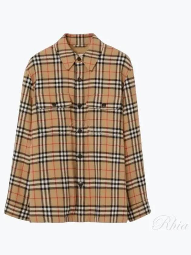 Vintage Check Wool Cotton Over Long Sleeve Shirt Archive Beige - BURBERRY - BALAAN 2