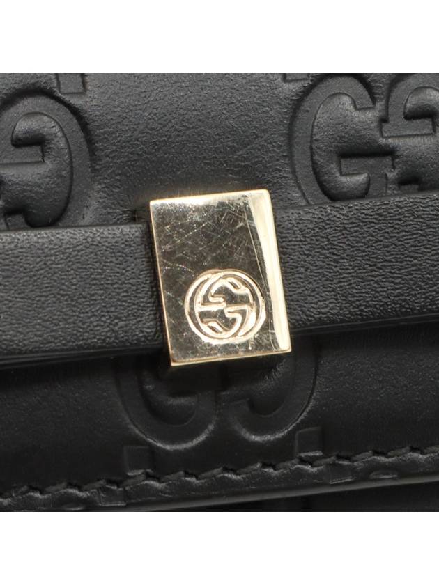 Black GG Micro Cima Leather Folder Key Holder 388682 - GUCCI - BALAAN 7