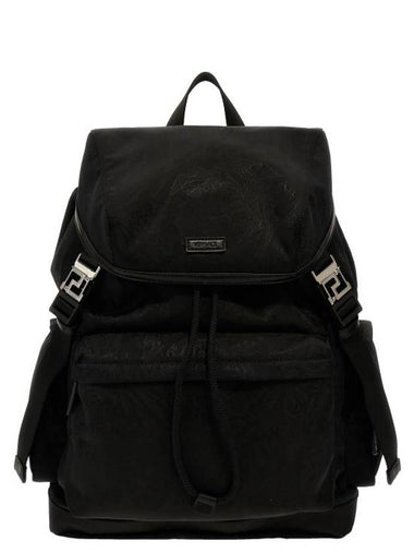 Neo Nylon Jacquard Backpack Black - VERSACE - BALAAN 1