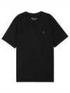 Satellite Logo Detail Crew Neck Short Sleeve T-Shirt Black - MOOSE KNUCKLES - BALAAN 2