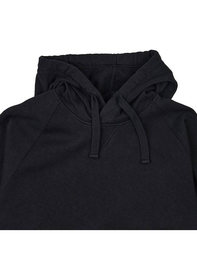 Men's Waffen Patch OLD Treatment Cotton Hoodie Black - STONE ISLAND - BALAAN 4