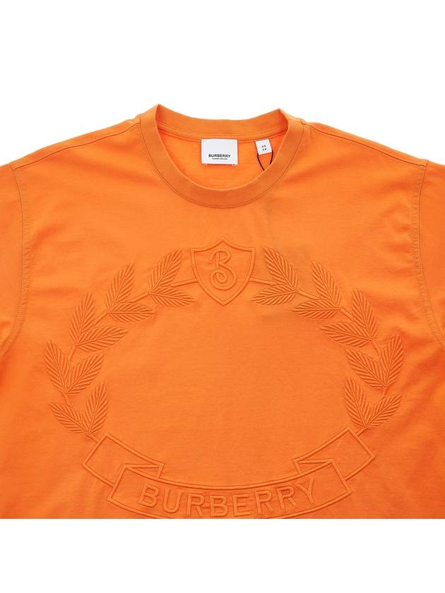 Embroidered Logo Short Sleeve T-Shirt Orange - BURBERRY - BALAAN 4