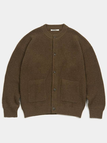 EXC Oversized Wool Knit Cardigan Brown - EXCONTAINER - BALAAN 1