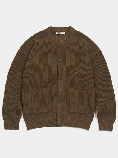 Oversized Wool Knit Cardigan Brown - EXCONTAINER - BALAAN 1