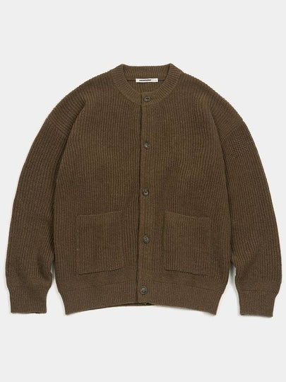 Oversized Wool Knit Cardigan Brown - EXCONTAINER - BALAAN 2