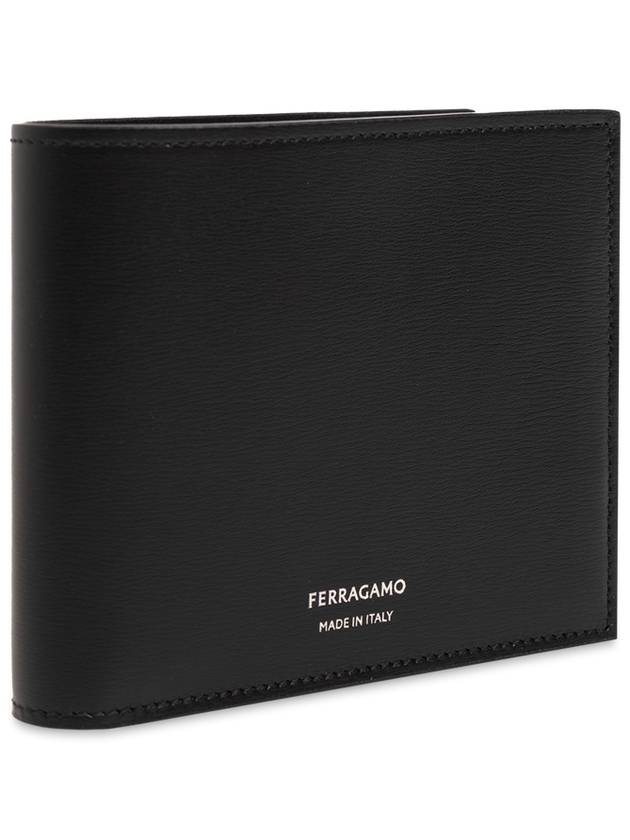 FERRAGAMO Leather Wallet With Logo, Women's, Black - SALVATORE FERRAGAMO - BALAAN 4