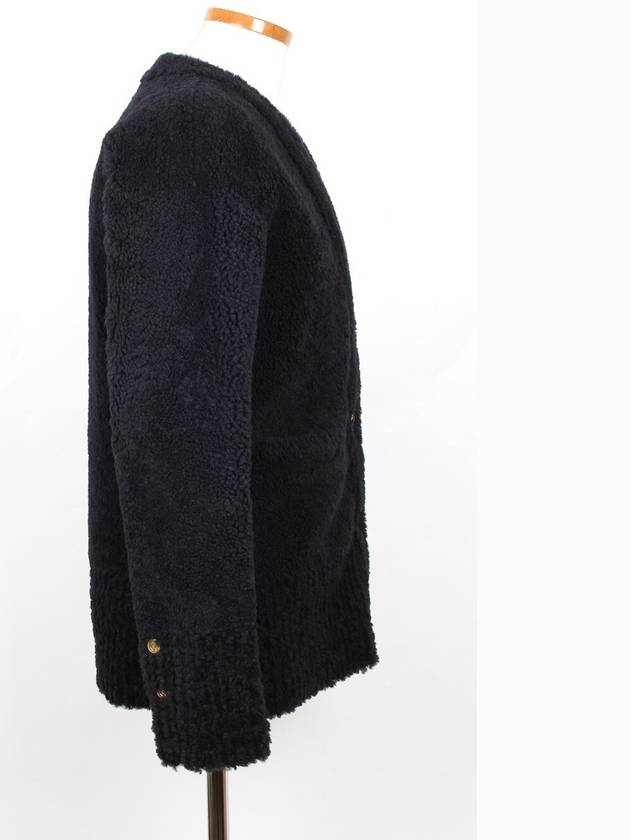 Diagonal armband shearling cardigan jacket 38 - THOM BROWNE - BALAAN 5