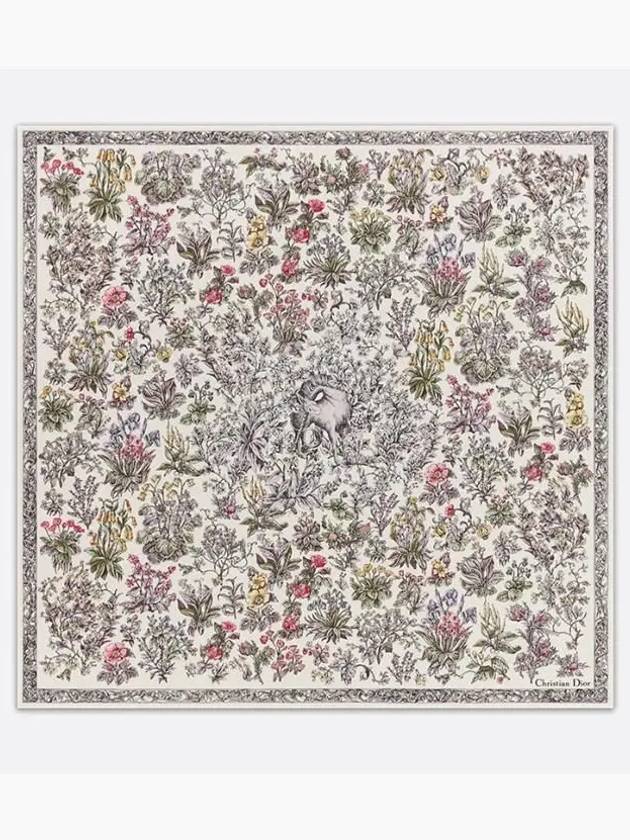 Millefiori Unicorn 90 Square Scarf White - DIOR - BALAAN 2