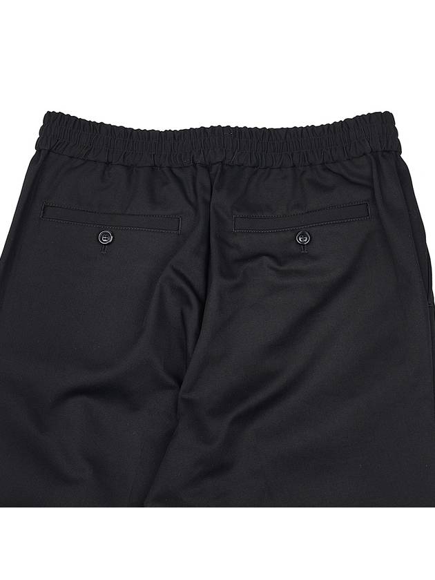 Men's Elastic Cotton Crop Straight Pants Black - AMI - BALAAN 7