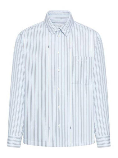 La Chemise Boulanger Striped Cotton Long Sleeve Shirt Blue - JACQUEMUS - BALAAN 1