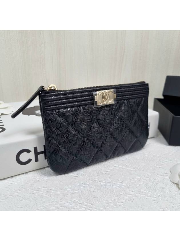 Boy Leather Mini Pouch Bag Black - CHANEL - BALAAN 3