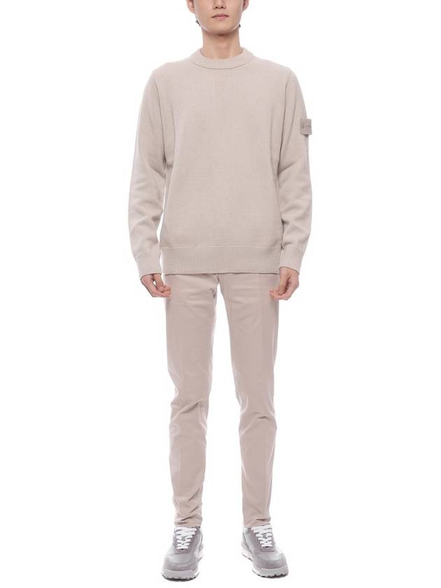 Compass Badge Wool Knit Top Beige - STONE ISLAND - BALAAN 4