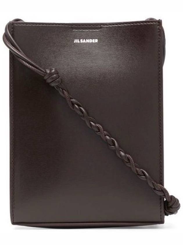 Tangle Small Leather Cross Bag Brown - JIL SANDER - BALAAN.