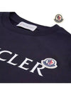 Kids Logo Short Sleeve T Shirt Night Blue 8C00003 89AFV 778 12A 14A - MONCLER - BALAAN 5