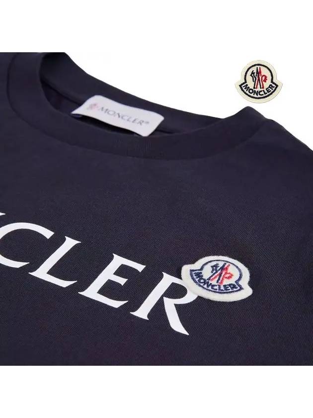 Kids Logo Short Sleeve T Shirt Night Blue 8C00003 89AFV 778 8A 10A - MONCLER - BALAAN 5