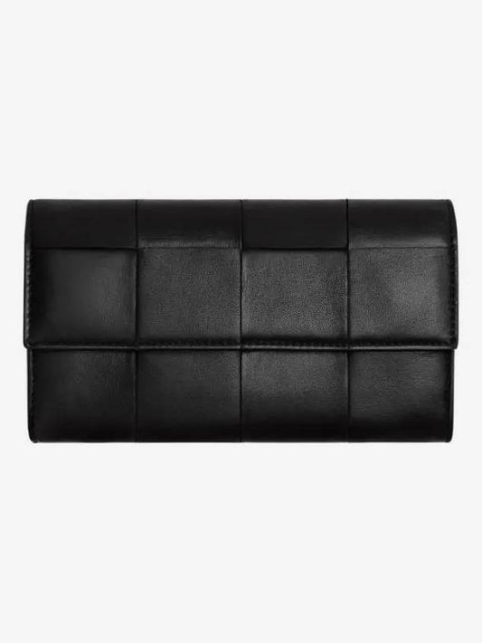 Intrecciato Flap Long Wallet Black - BOTTEGA VENETA - BALAAN 2