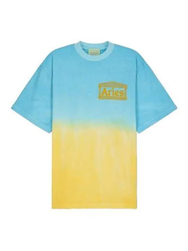 Aries Desert Trip Deep Dye Short Sleeve T Shirt Blue - ARIES - BALAAN 1